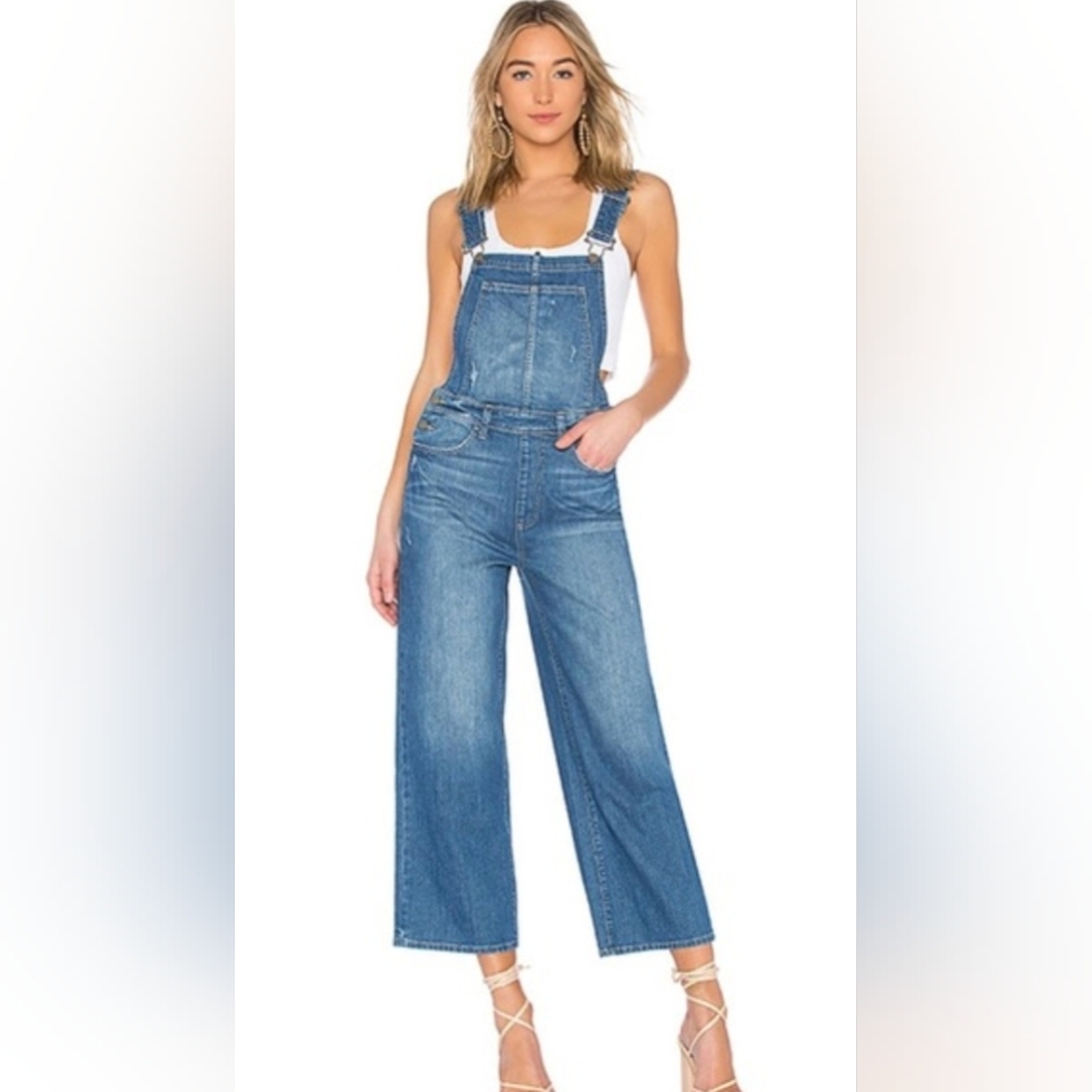 PAIGE Blue Denim Wide-Leg Women's Overalls